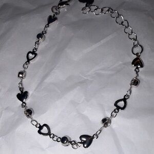 Silver Heart Charm Bracelet New adjustable fit any wrist, New